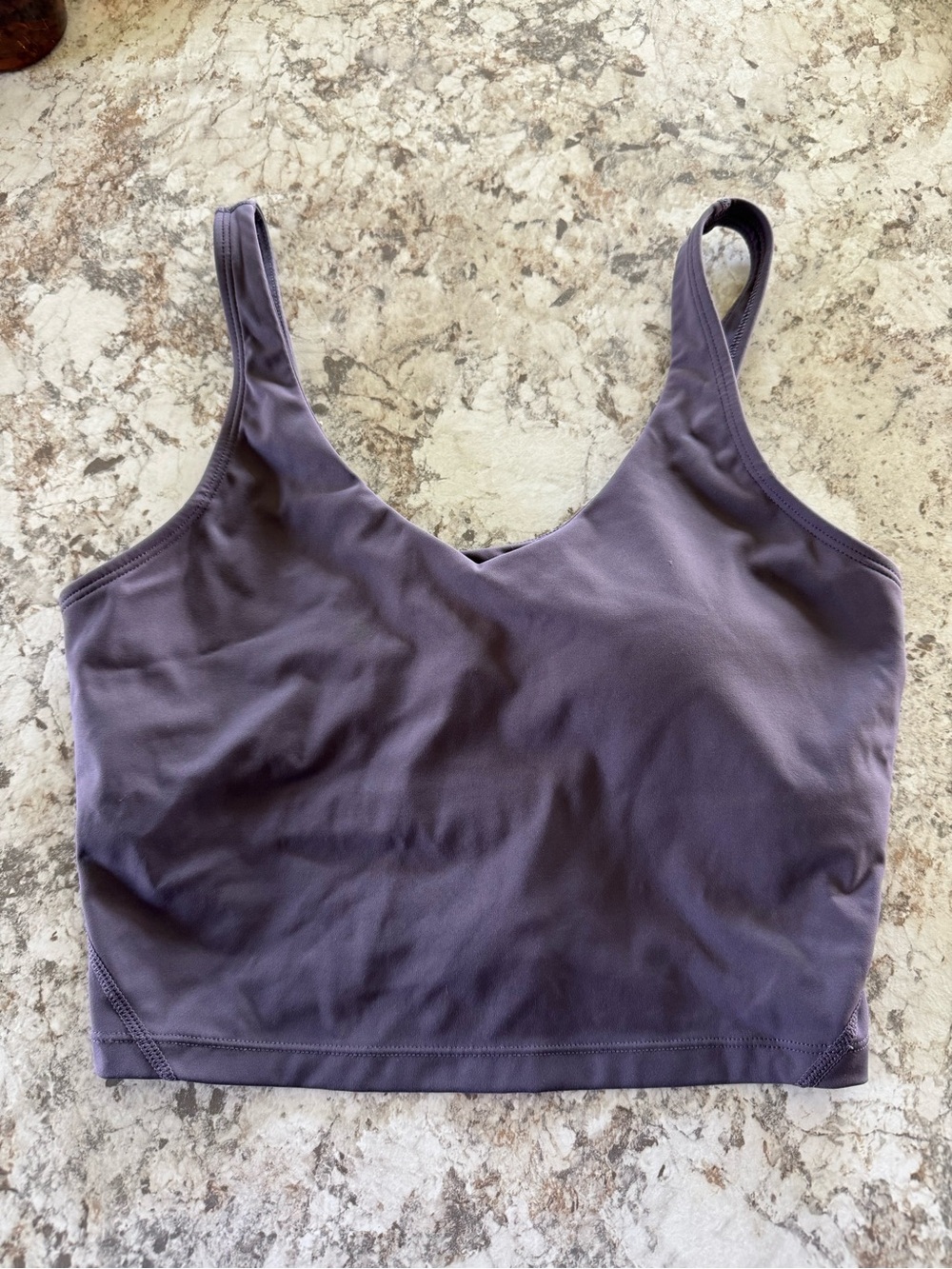 Women’s V-Neck Cropped Tank Top - Purple/Gray